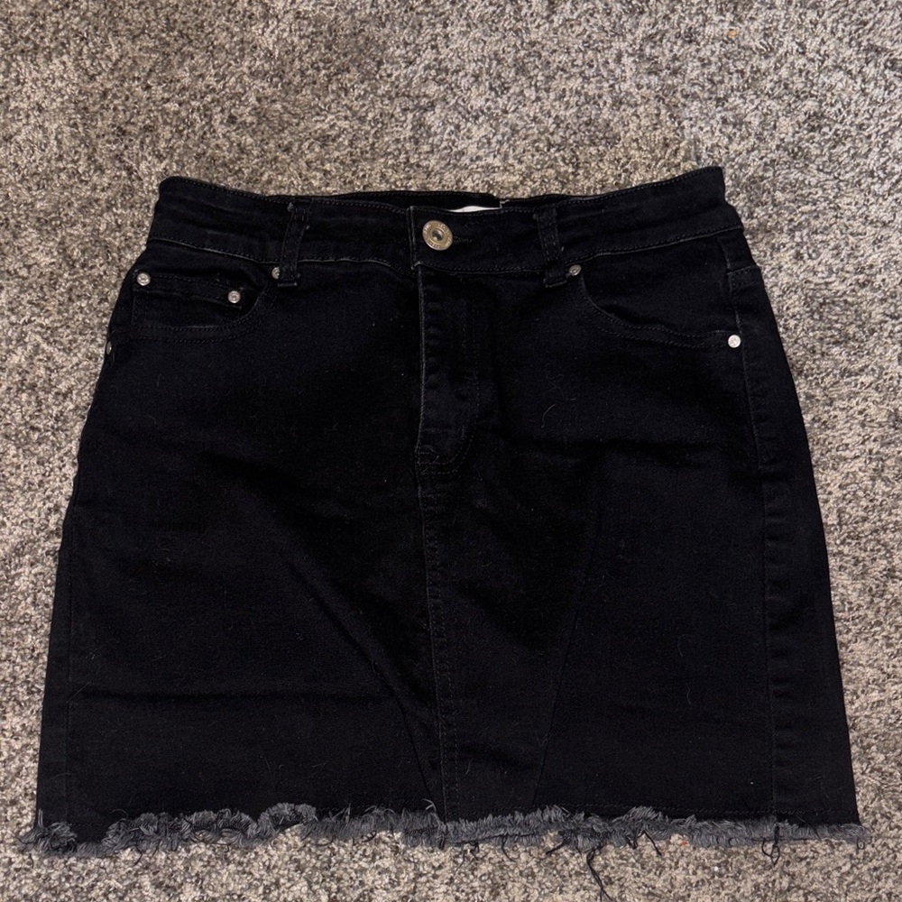 Black Denim Skirt